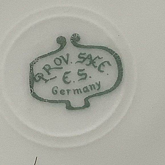 Vintage Prov Saxe ES Germany Yellow Roses Handled Cake Plate - Picture 10 of 10